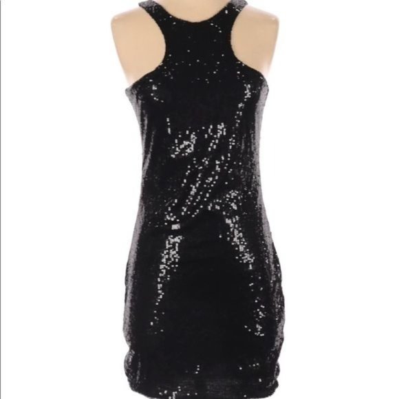 BLQ. MKT Black Sequin Racer Back Cocktail Dress Size Small - Picture 4 of 7